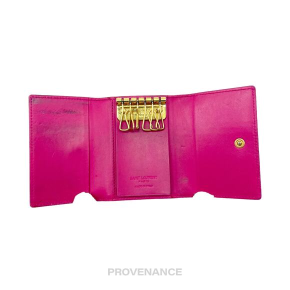 🔴 Saint Laurent Paris SLP Key Card Wallet - Pink Leather - Picture 5 of 7